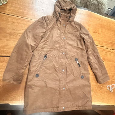 Brown hooded jacket, lined, very warm 