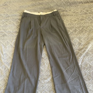 Pantalon avec laine Zara gris 