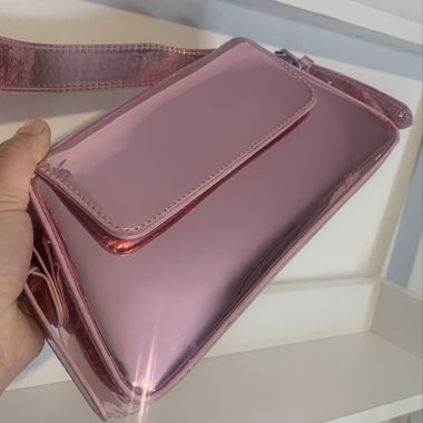 Borsa a tracolla Barbie rosa metallico