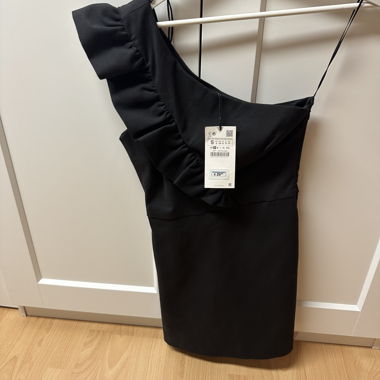 Black One-Shoulder Jumpsuit with Ruffles