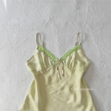 Green Satin Chiffon Cami (S)