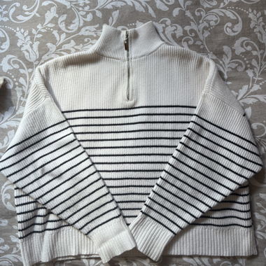 Striped Half-Zip Sweater