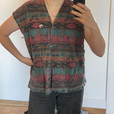 Blusa senza maniche a fantasia