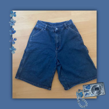 blue denim shorts