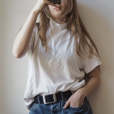 White high neck t-shirt