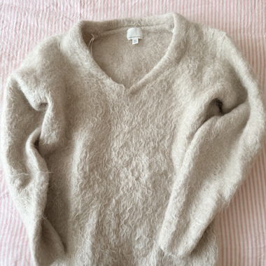Pull beige en laine mohair