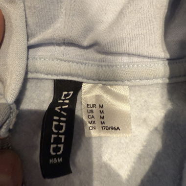 H&M Sweat à capuche zippé bleu clair