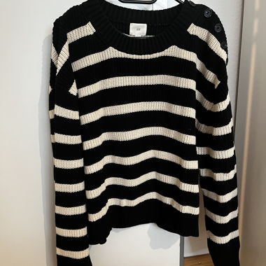 H&M maglione lavorato a maglia, righe nero/bianco, taglia M