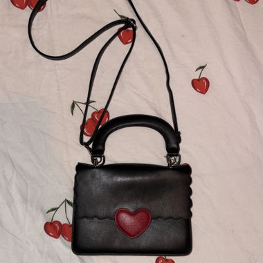 Cute Black heart crossbody bag