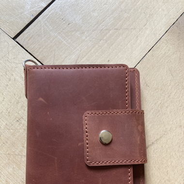 Passhülle, aus Echtleder, cognac