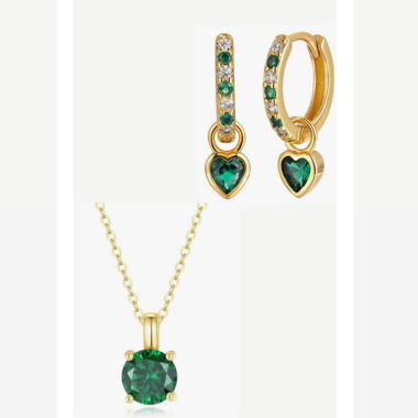 Collier et boucles d'oreilles argent 925 plaqués or