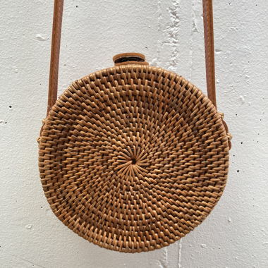 Petit sac rond en raphia