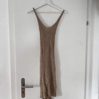 Abito Midi in Maglia Marrone