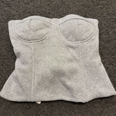 Bustier grigio imbottito con lacci 