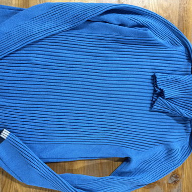 Blue Ribbed Sweater