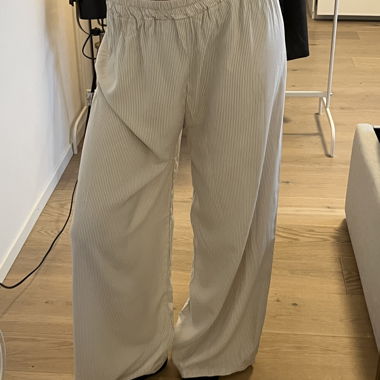 Beige Striped Summer Pants