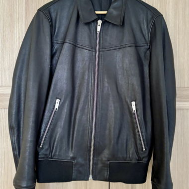 Blouson en cuir noir The Kooples