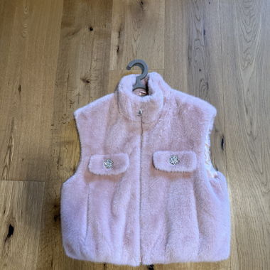 Rosafarbenes Fellimitat-Gilet