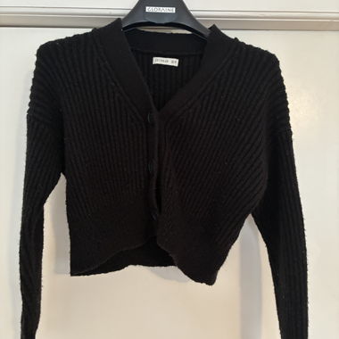 Cardigan nero a coste