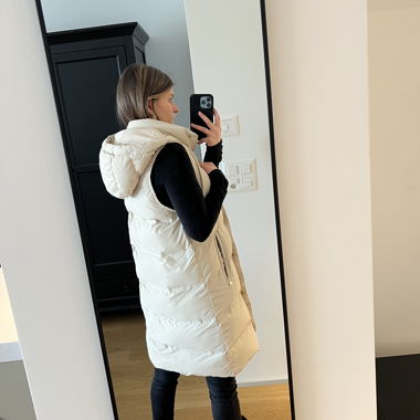 Zara Weste lang hell beige