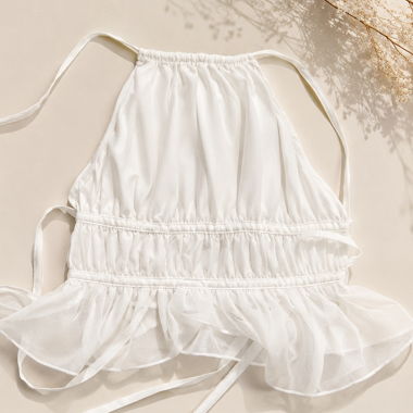 Haut en mousseline blanche