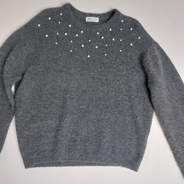 Grau-Perlenpullover