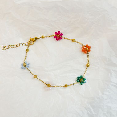 Blumen Armband Armkette 18k vergoldet