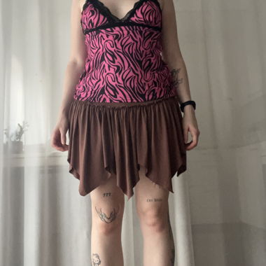 Pink Zebra Lace Top
