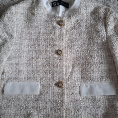 Giacca ZARA in tweed beige