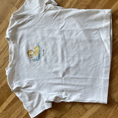 T-shirt bianco con stampa anatra