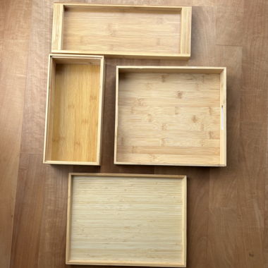 Set di 4 scatole organizer in legno