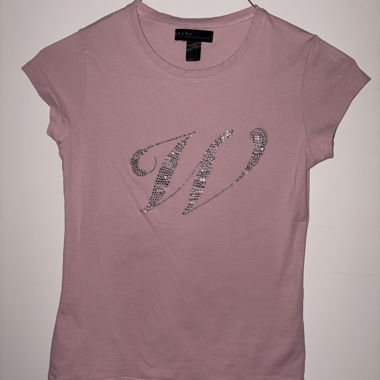 baby tee con strass rosa