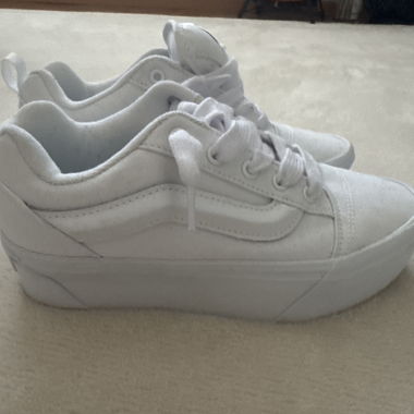 White Vans Old Skool Platform KNU Sneakers