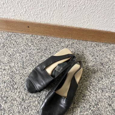 black leather sandals