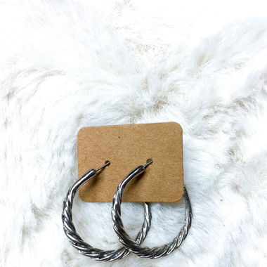 Kleine silberne Twisted Hoops Ohrringe Creolen