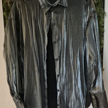 Camicia/blusa d'argento brillante oversize
