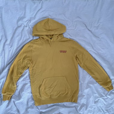 yellow hoodie
