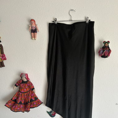 Asymmetric “satin” skirt
