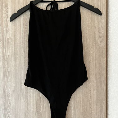 Black open-back bodysuit