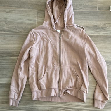 Felpa con zip rosa