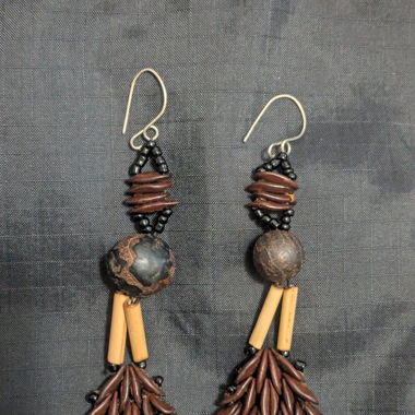 Handmade seeds earring sustainable eco art nature