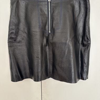 Black leather mini skirt