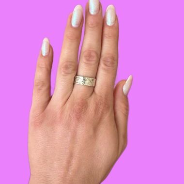 Bague en argent 925 massive martelée vintage