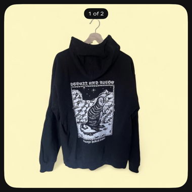 Schwarzer Hoodie mit Eulen-Print