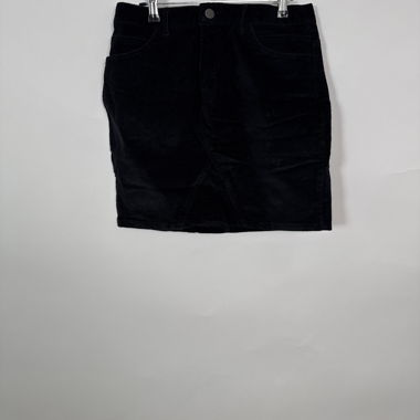 Black corduroy mini skirt