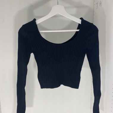 Black Ribbed Knit Top