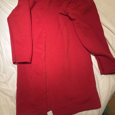 Cardigan aperto rosso lungo in maglia