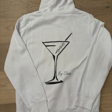 White Pullover Hoodie with Print