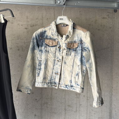 Washed light denim jacket