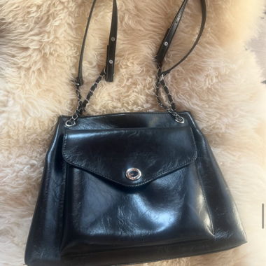 bag black leather imitation
